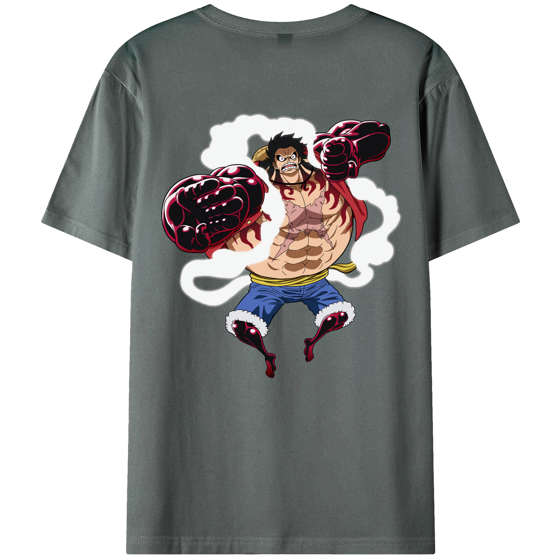 ワンピース モンキー・D・ルフィ ONE PIECE Monkey D. Luffy 綿100％半袖Tシャツ（背面プリント）